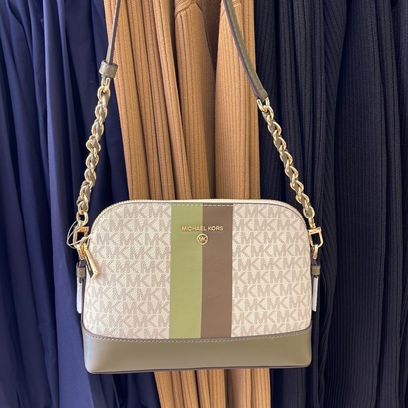 MICHAEL KORS Jet Set Charm Crossbody bag canvas Light Sage /Olive - Picture 2 of 16